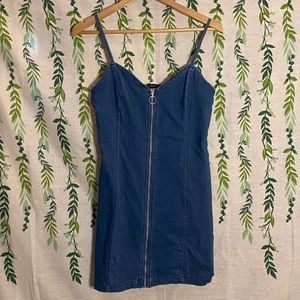 Forever 21 denim zip front dress